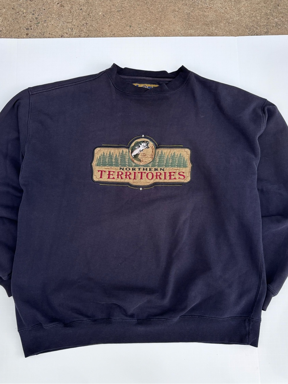 Navy Crewneck Sweatshirt - Logo Graphic